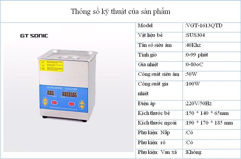 Bể rửa siêu âm 1,3 lít Digital