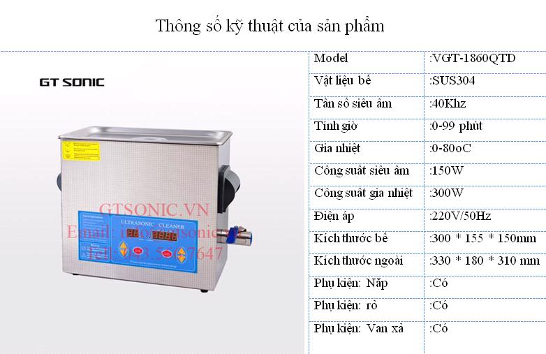 Bể rửa siêu âm 6 lít digital