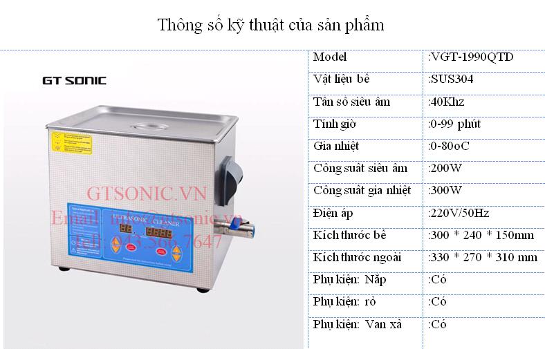 Bể rửa siêu âm 9 lít digital