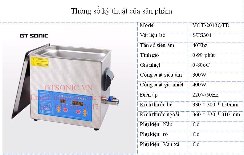 Bể rửa siêu âm 13 lít digital 