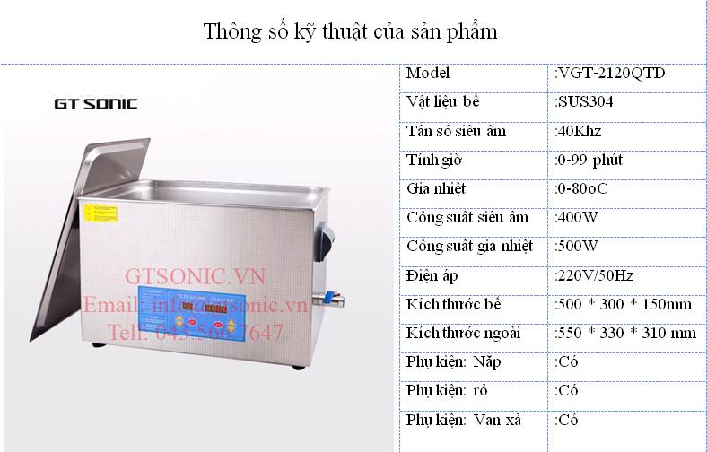 Bể rửa siêu âm 20 lít digital 